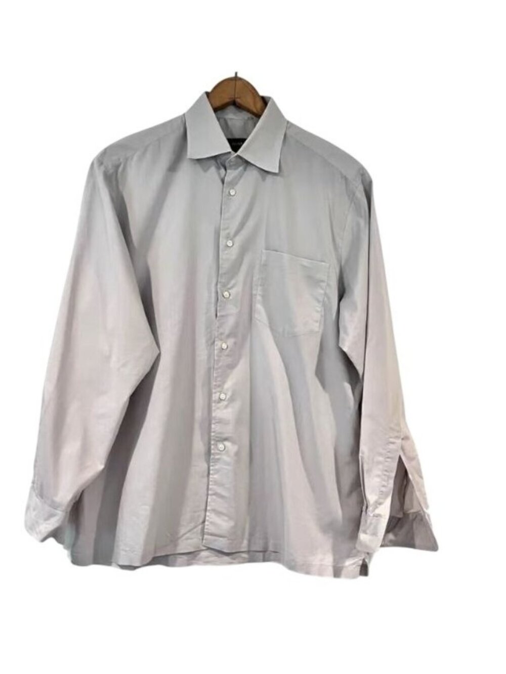 CALVIN KLEIN- MENS GREY BUTTON-DOWN LONG SLEEVE97% COTTON SHIRT SIZE NECK 17